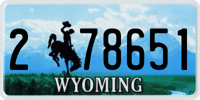 WY license plate 278651