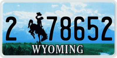 WY license plate 278652