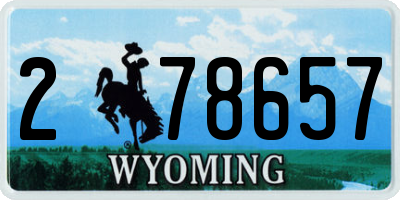 WY license plate 278657