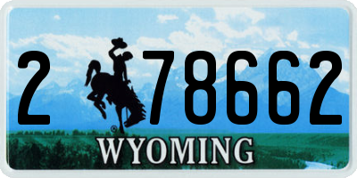 WY license plate 278662