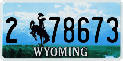 WY license plate 278673