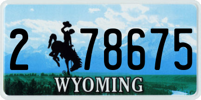 WY license plate 278675