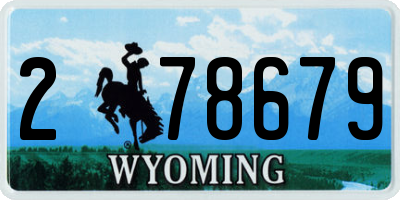 WY license plate 278679