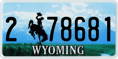 WY license plate 278681