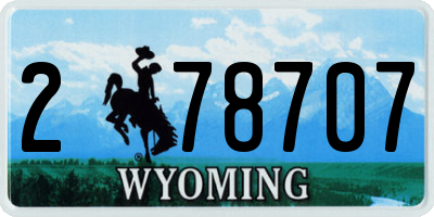 WY license plate 278707