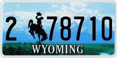 WY license plate 278710