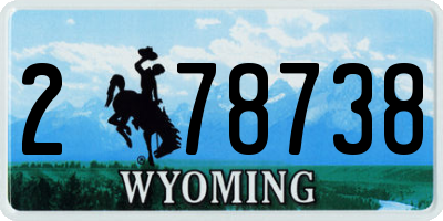 WY license plate 278738
