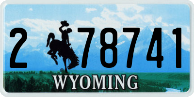 WY license plate 278741