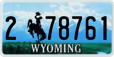 WY license plate 278761