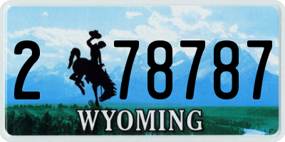 WY license plate 278787