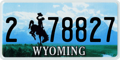 WY license plate 278827