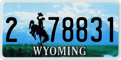 WY license plate 278831