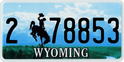 WY license plate 278853