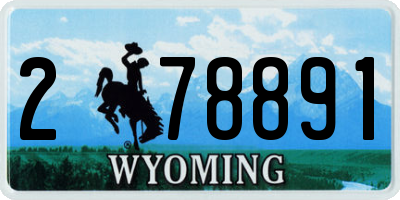 WY license plate 278891