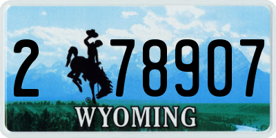 WY license plate 278907