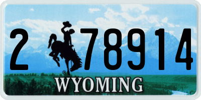 WY license plate 278914