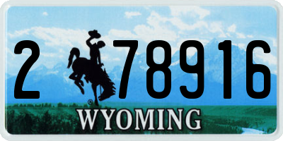 WY license plate 278916