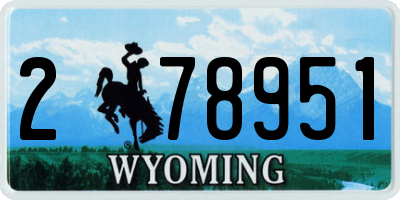 WY license plate 278951