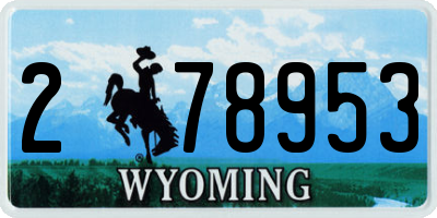 WY license plate 278953