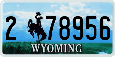 WY license plate 278956