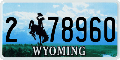 WY license plate 278960
