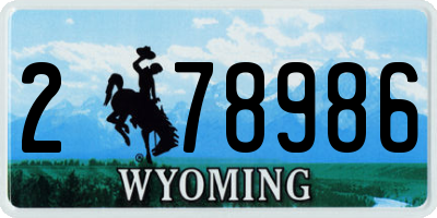 WY license plate 278986