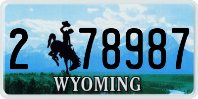 WY license plate 278987