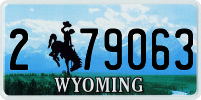 WY license plate 279063