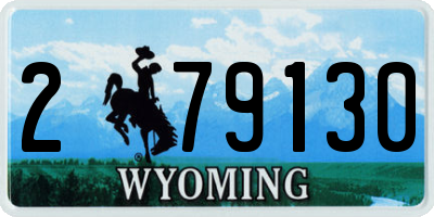 WY license plate 279130