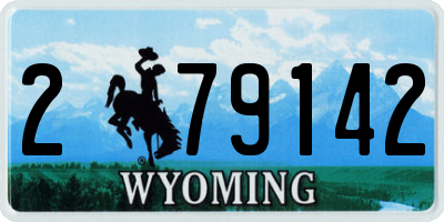 WY license plate 279142