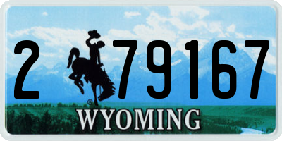 WY license plate 279167