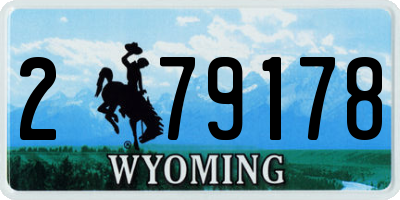 WY license plate 279178