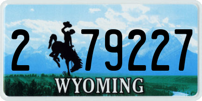 WY license plate 279227