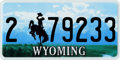 WY license plate 279233