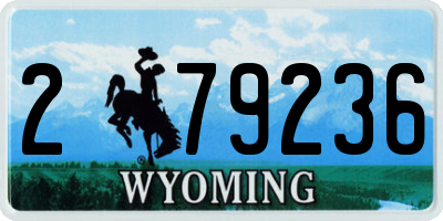 WY license plate 279236