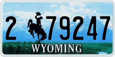 WY license plate 279247