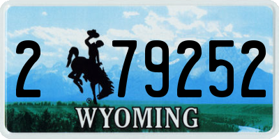 WY license plate 279252