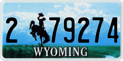 WY license plate 279274