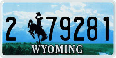 WY license plate 279281