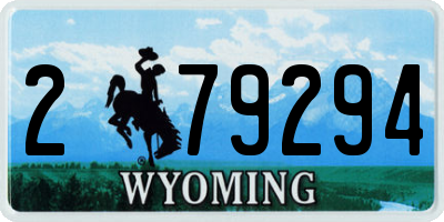 WY license plate 279294