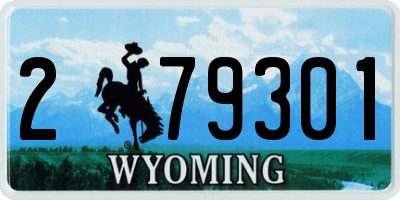 WY license plate 279301