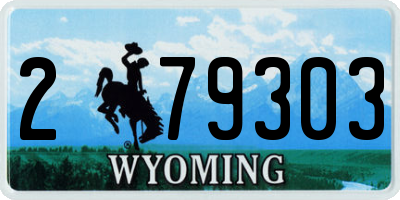 WY license plate 279303