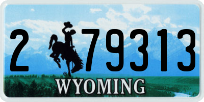 WY license plate 279313