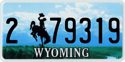 WY license plate 279319