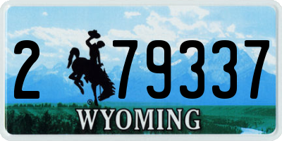 WY license plate 279337