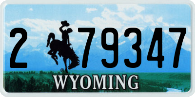 WY license plate 279347