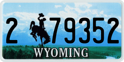 WY license plate 279352