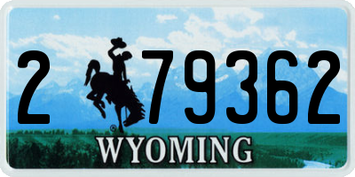 WY license plate 279362