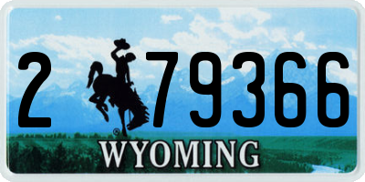 WY license plate 279366