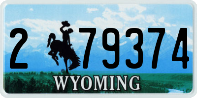 WY license plate 279374